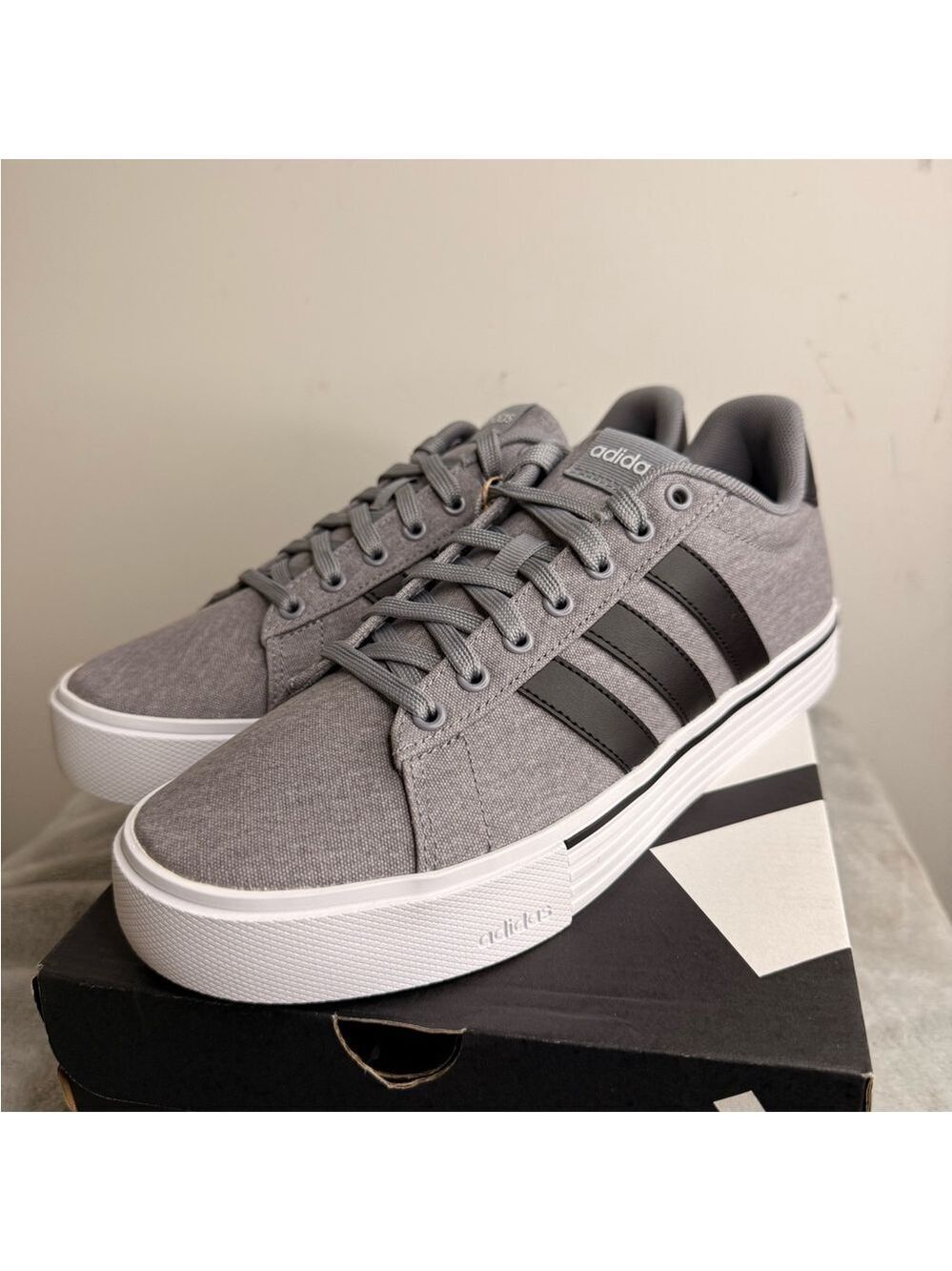 Adidas Daily 4.0 Grey/Black Canvas Sneakers - Men’s 8.5/Women’s 9.5 - New in Box